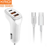 Carregador Veicular Turbo USB Tipo C Kaidi KD-304 - 20 Ah