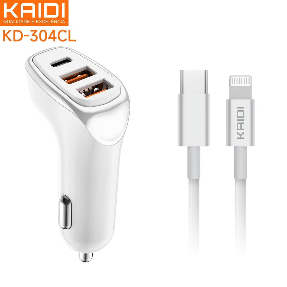 Carregador Veicular Tipo C Turbo Kaidi KD-304C - 20 Ah
