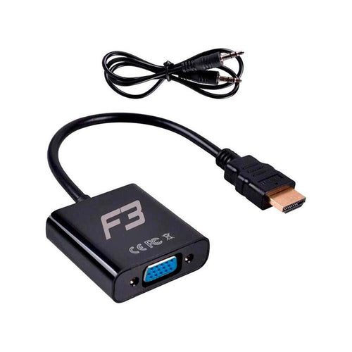 Adaptador Conversor HDMI para VGA com Áudio FY-42 preto