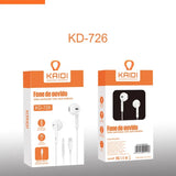 Fone de ouvido Kaidi KD-726 tipo C branco